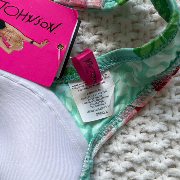 NWT Betsey Johnson Green and Pink Bikini Set in Malibu Print- Size S - Picture 5 of 10
